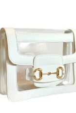 Fan Glam Helli Gold Horse Bit Clear Bag