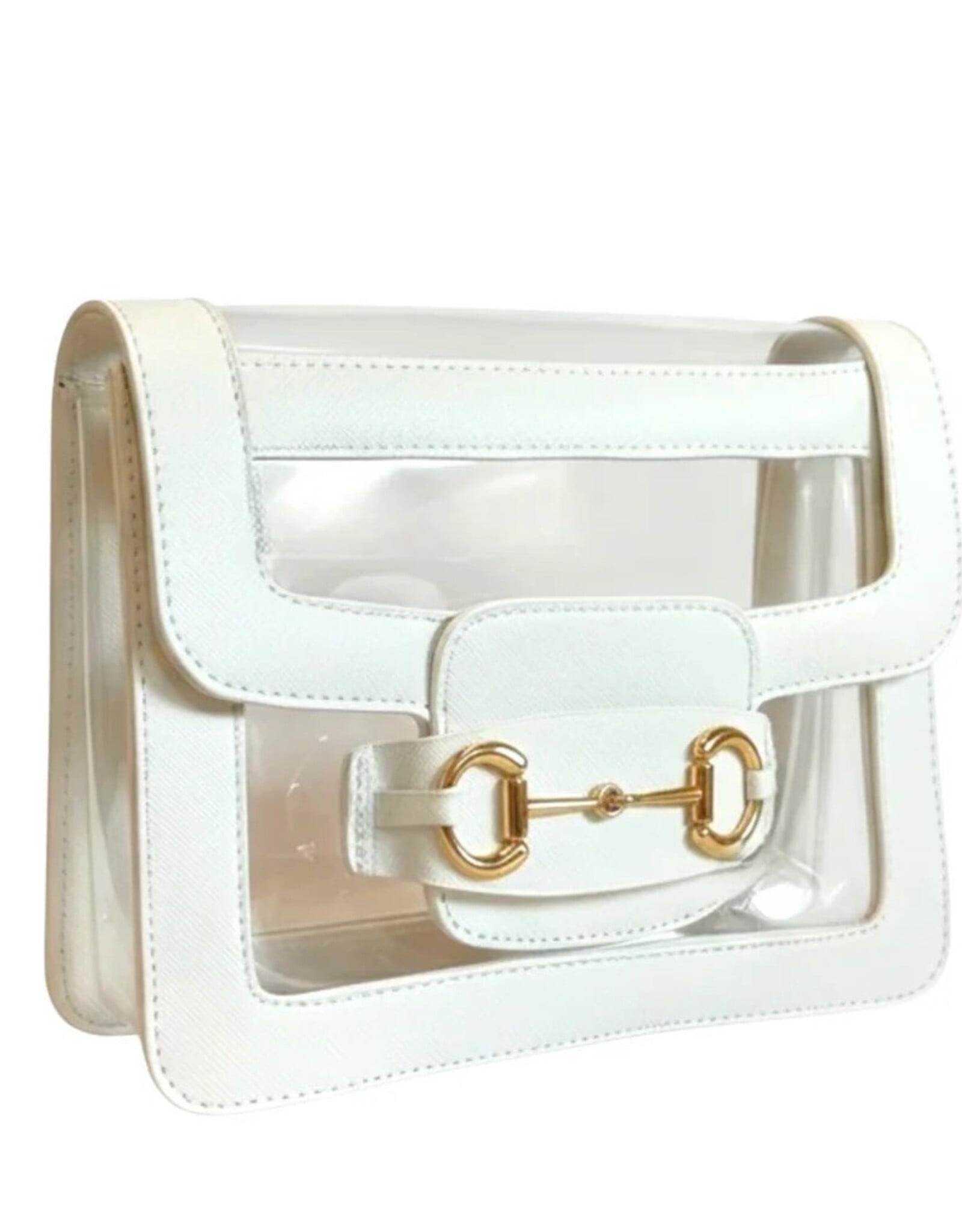 Fan Glam Helli Gold Horse Bit Clear Bag