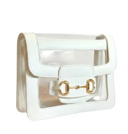 Fan Glam Helli Gold Horse Bit Clear Bag