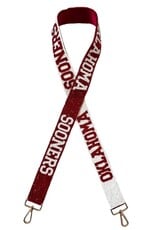 Fan Glam OK Sooners Split Color Beaded Bag Strap