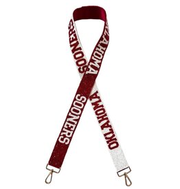 Fan Glam OK Sooners Split Color Beaded Bag Strap