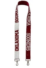 Fan Glam OK Sooners Split Color Beaded Bag Strap