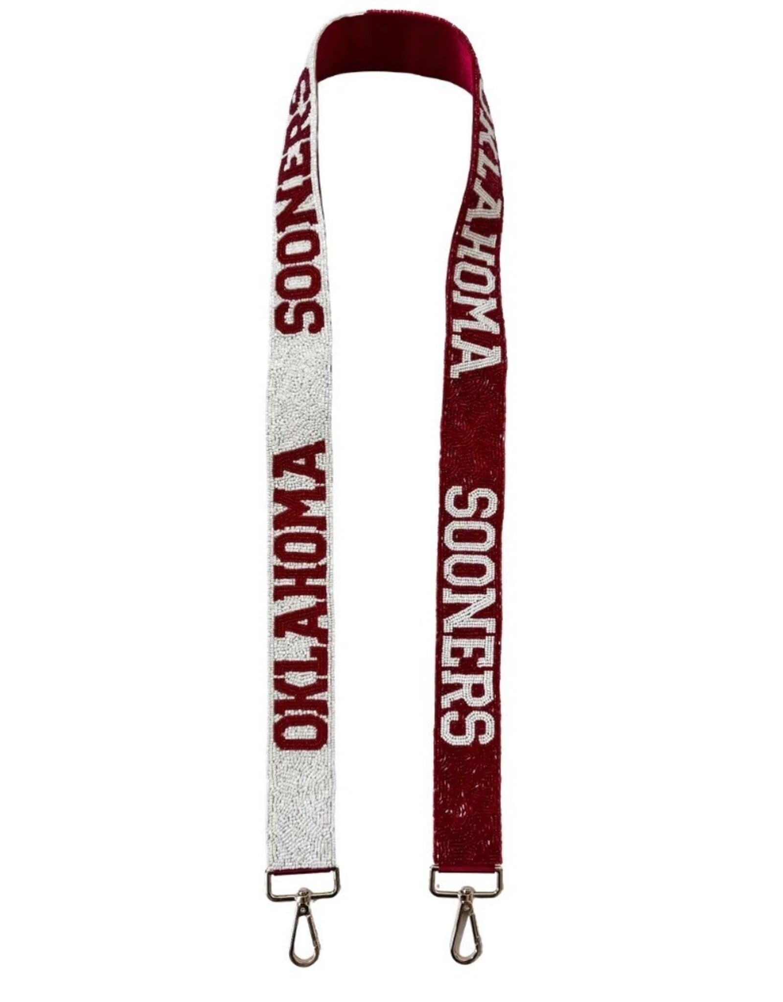 Fan Glam OK Sooners Split Color Beaded Bag Strap