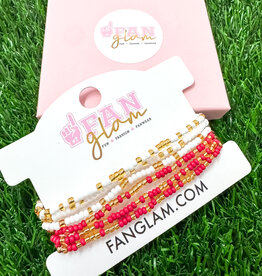Fan Glam Fan Glam Stack of 6 Beaded Bracelets