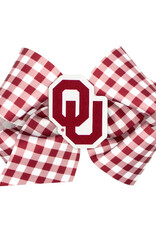 Wee Ones Large Gingham Print Bow with OU Badge