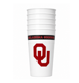 Spirit Products 22 oz. White OU Plastic Stadium Cups 5 Pack