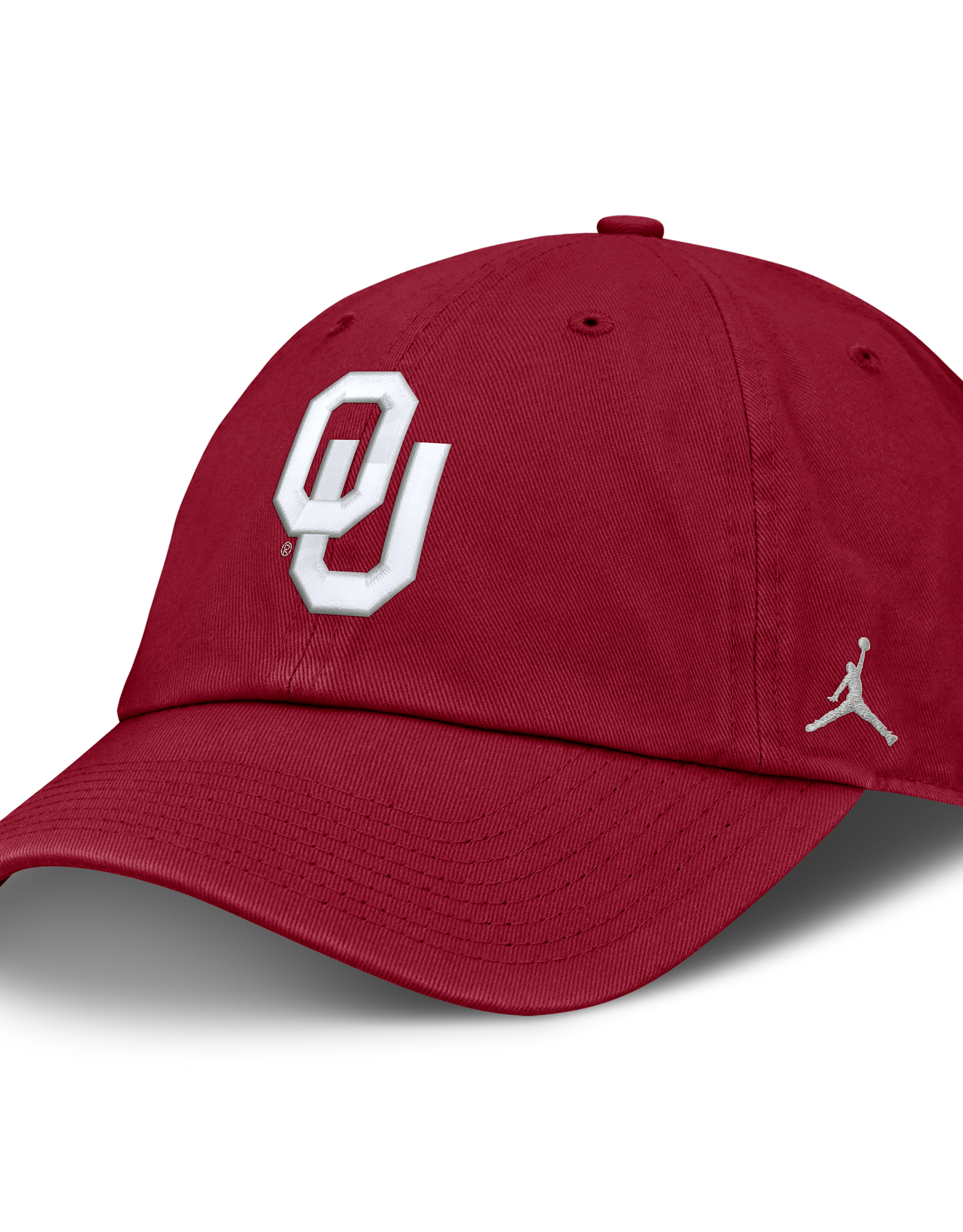 Jordan Jordan Crimson OU Oklahoma Sooners Side On-Field Unstructured Club Cap