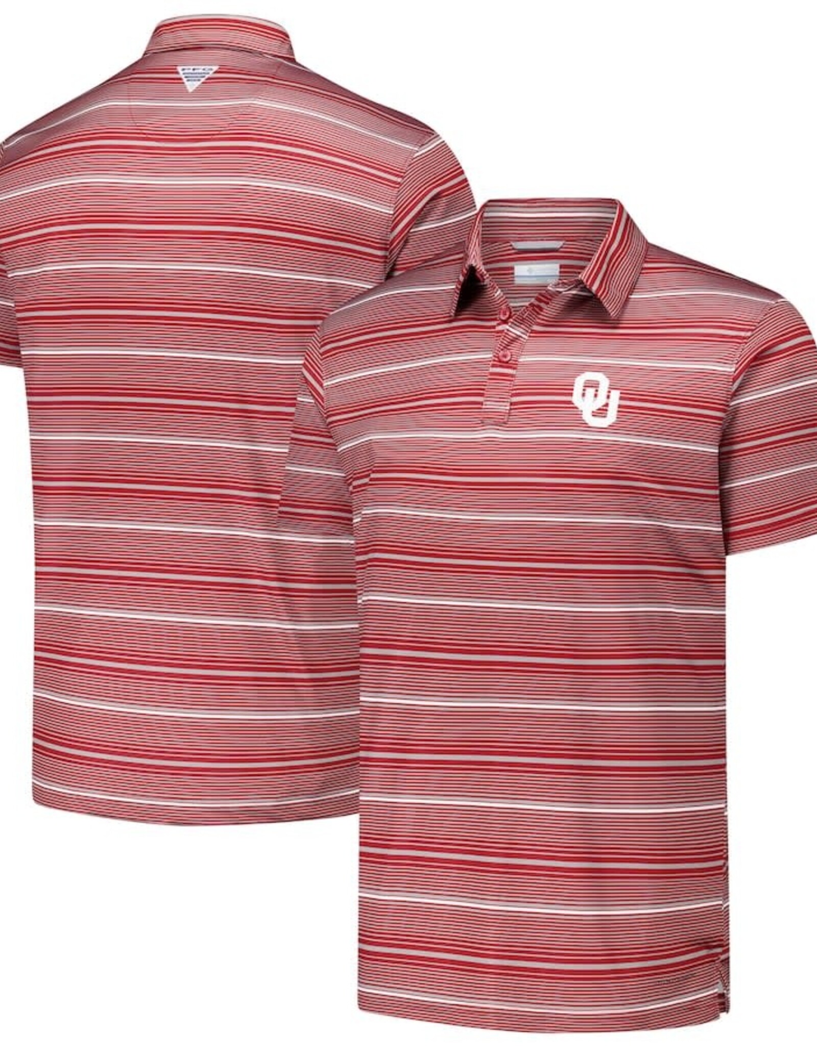 Columbia Men's OU PFG Super Terminal Tackle Stripe Polo