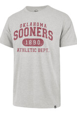 '47 Brand '47 Brand Men's Oklahoma Sooners Relay Gray Model Arch Franklin Tee