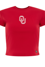 Hype & Vice Beaded OU Crimson Baby Tee