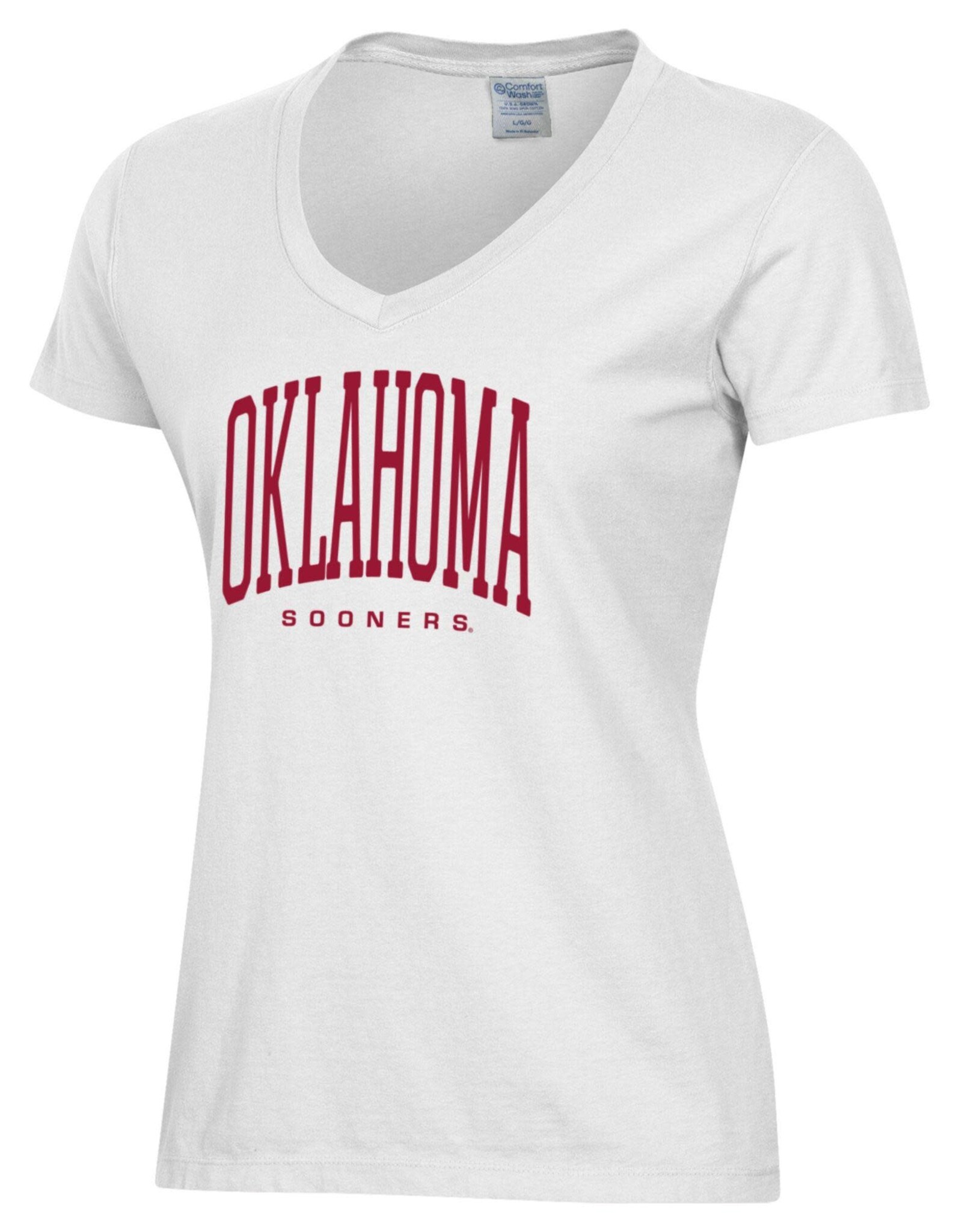 Comfort Wash Arch Oklahoma Women's Short-Sleeve V-Neck