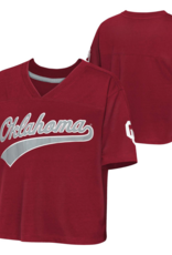 Outerstuff Girl's Cropped Football Oklahoma Sports Top