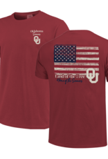 Image One Comfort Colors OU Sooners Woodgrain Flag T-shirt