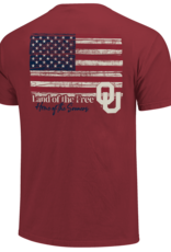 Image One Comfort Colors OU Sooners Woodgrain Flag T-shirt