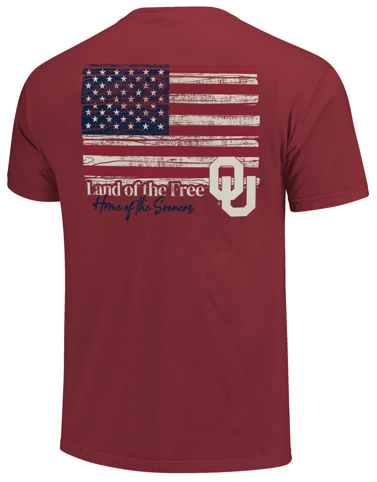 Image One Comfort Colors OU Sooners Woodgrain Flag T-shirt