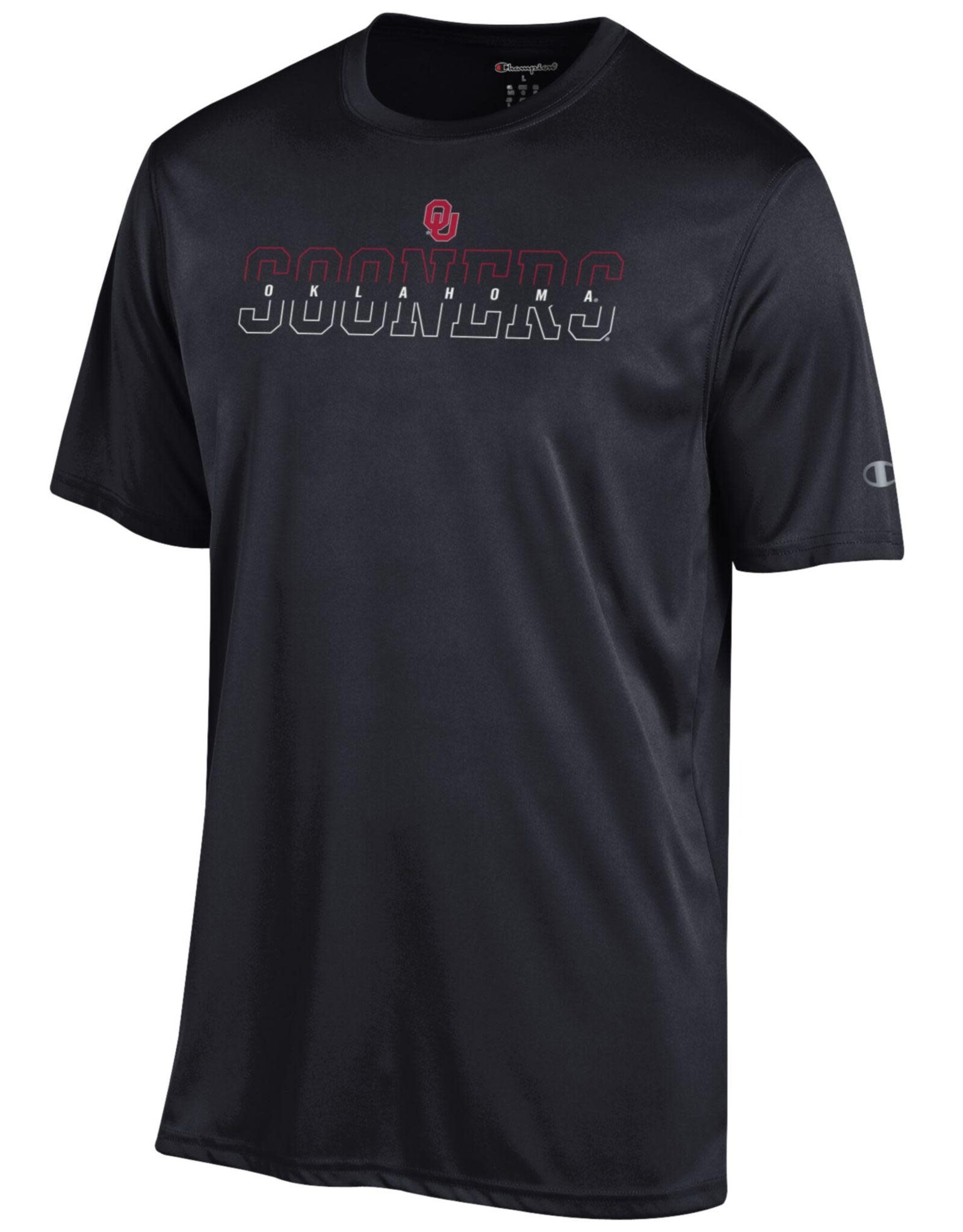 Champion Men's Split Sooners Black Athletic Tee