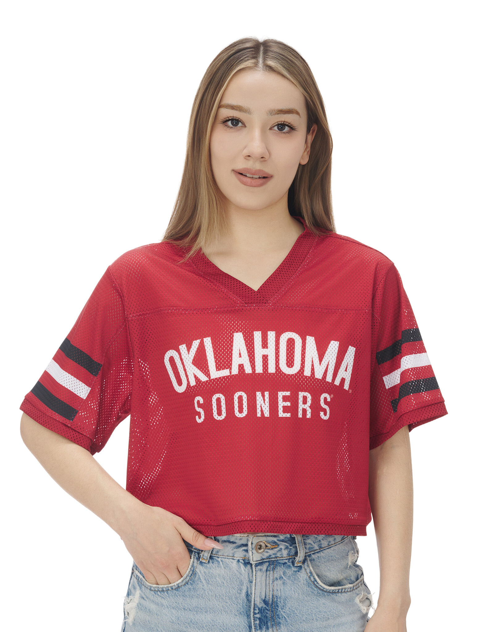 ZooZatz Oklahoma Cropped Mesh Jersey Tee