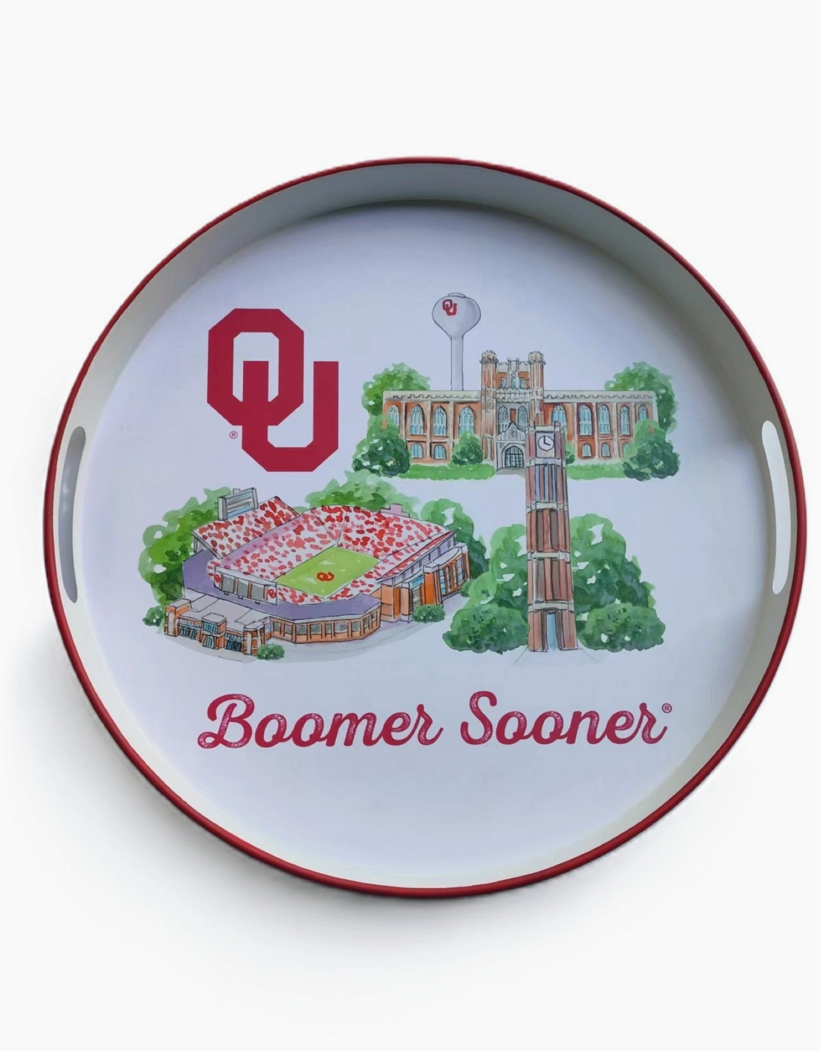 Valiant Gifts Oklahoma Landmark Round Tray