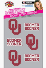 Game Face Peel & Stick Glitter Temporary Tattoos - Boomer Sooner