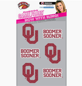 Game Face Peel & Stick Glitter Temporary Tattoos - Boomer Sooner