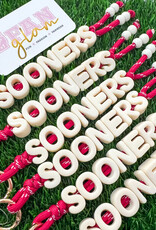Fan Glam Sooners Paracord Bubble Keychain