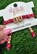 Fan Glam OU Paracord Cinch Bracelet