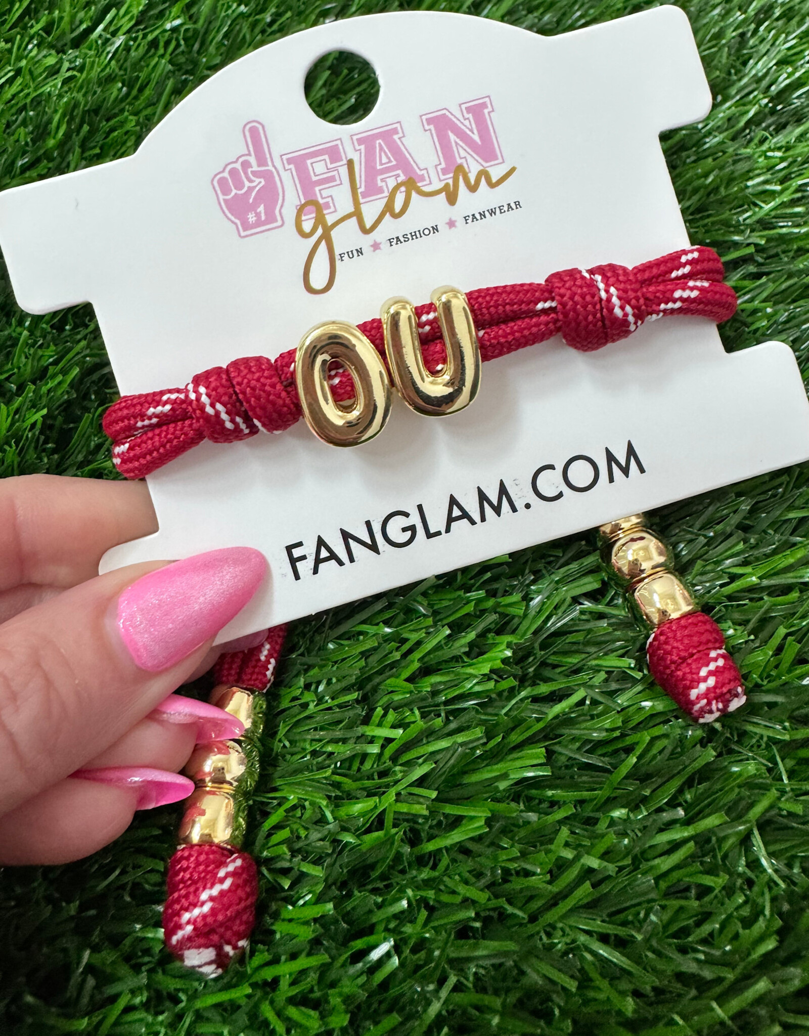 Fan Glam OU Paracord Cinch Bracelet