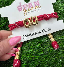 Fan Glam OU Paracord Cinch Bracelet