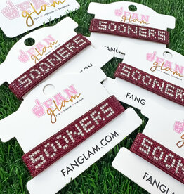 Fan Glam Sooners Rhinestone Snap Bracelet