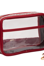 Fan Glam Crimson Rhinestone Stadium Approved Clear Bag