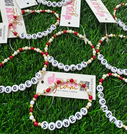 Fan Glam 6" Sooner Kids Bauble Bracelet