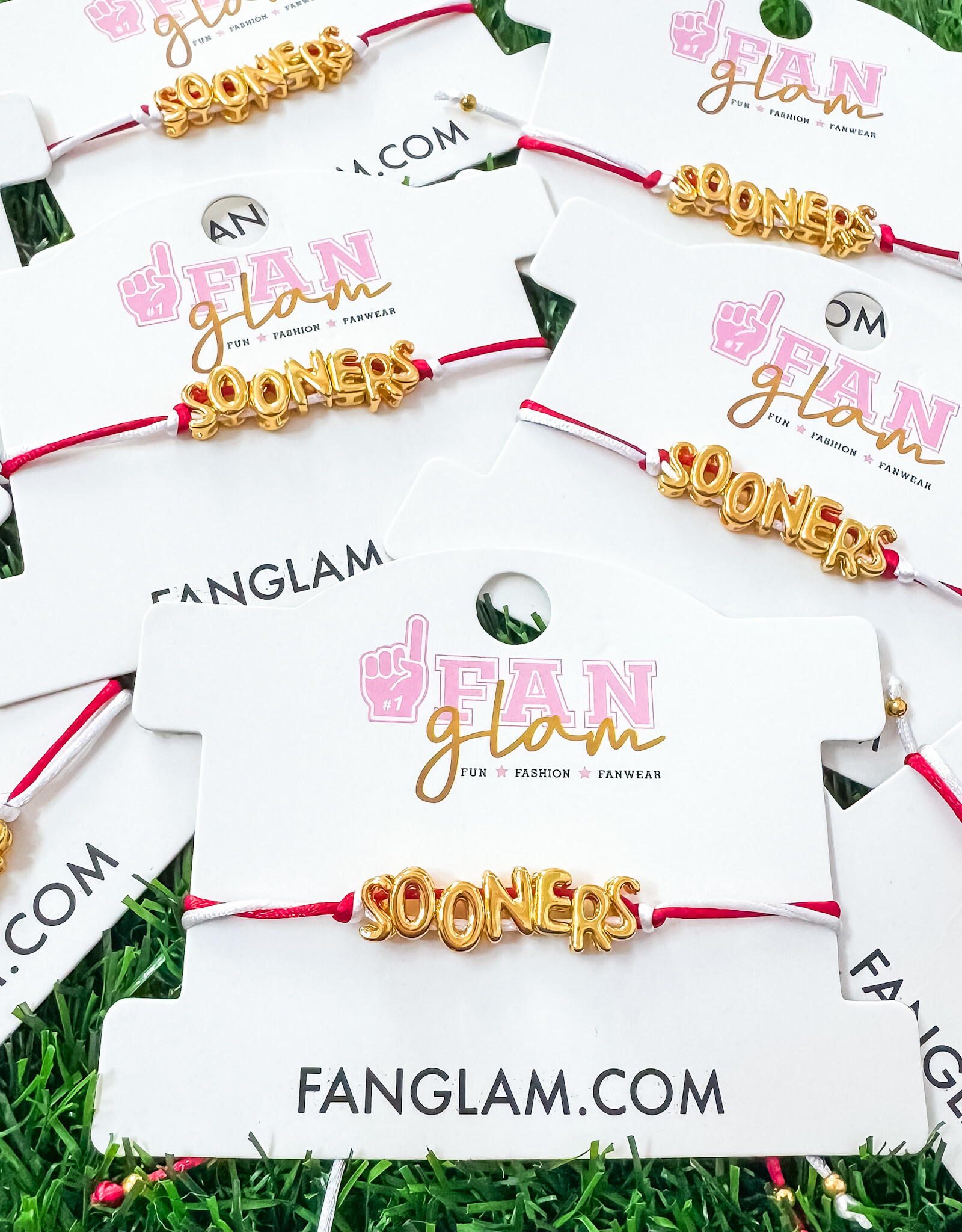 Fan Glam Sooners Cinch Tie Bracelet