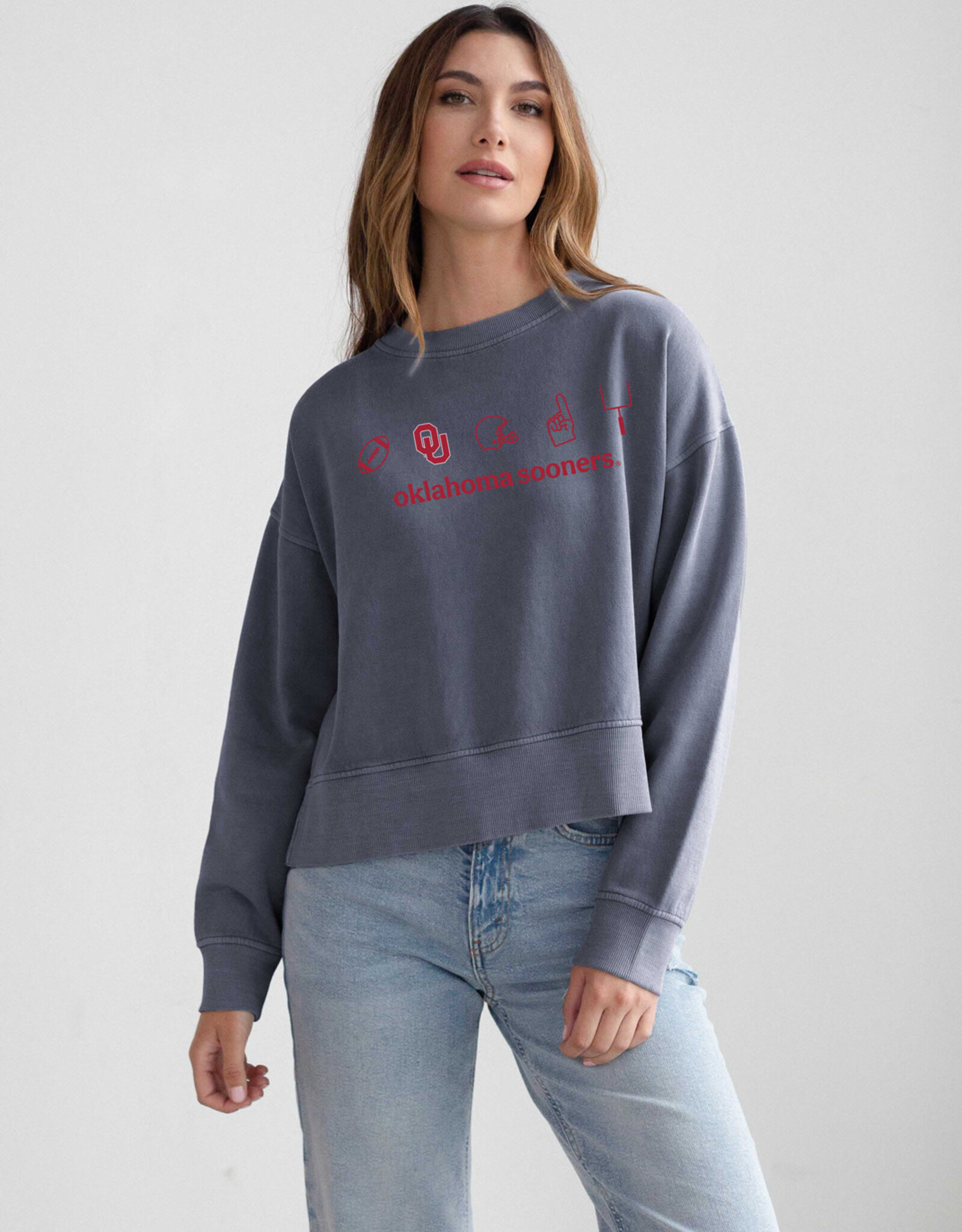 Chicka-d Women's Charcoal Malibu Crew Neck