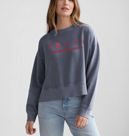 Chicka-d Women's Charcoal Malibu Crew Neck