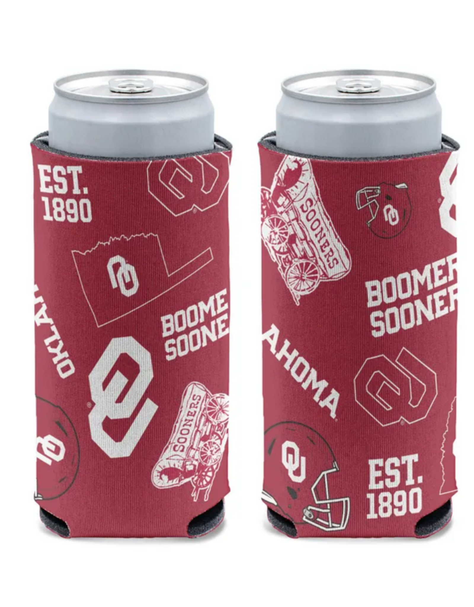 WinCraft 12oz OU Scatter Print Slim Can Cooler