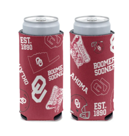 WinCraft 12oz OU Scatter Print Slim Can Cooler