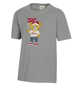 Comfort Wash Youth Oklahoma Fan Teddy Bear Granite Tee