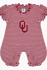 Creative Knitwear Infant OU Striped Puff Sleeve Romper