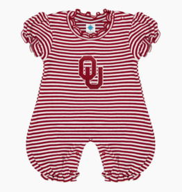 Creative Knitwear Infant OU Striped Puff Sleeve Romper
