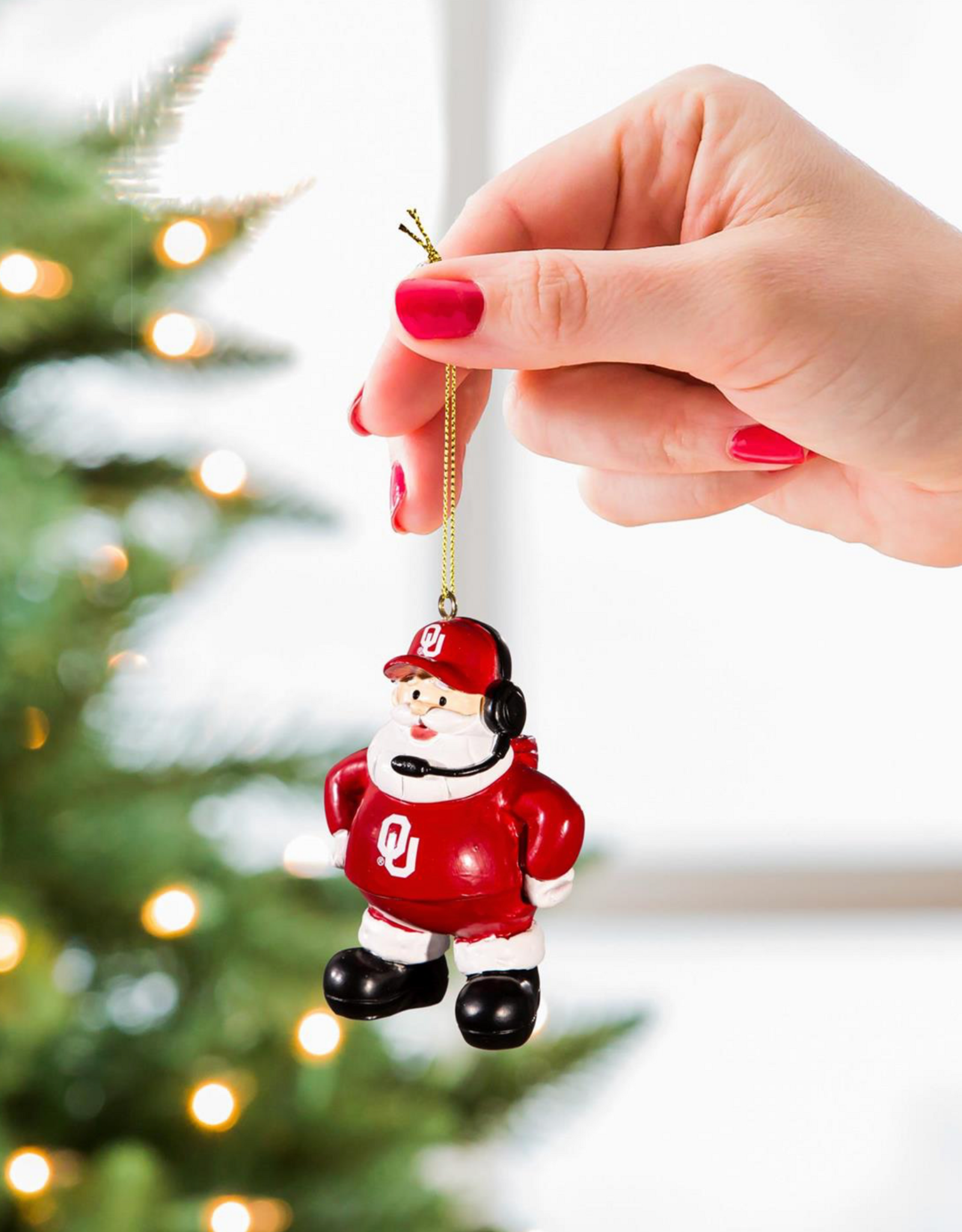 Evergreen Coach Santa Christmas Ornament