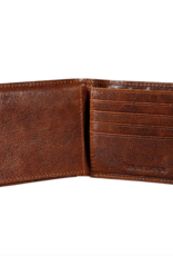 Evergreen OU Embossed Genuine Leather Passcase Brown Wallet