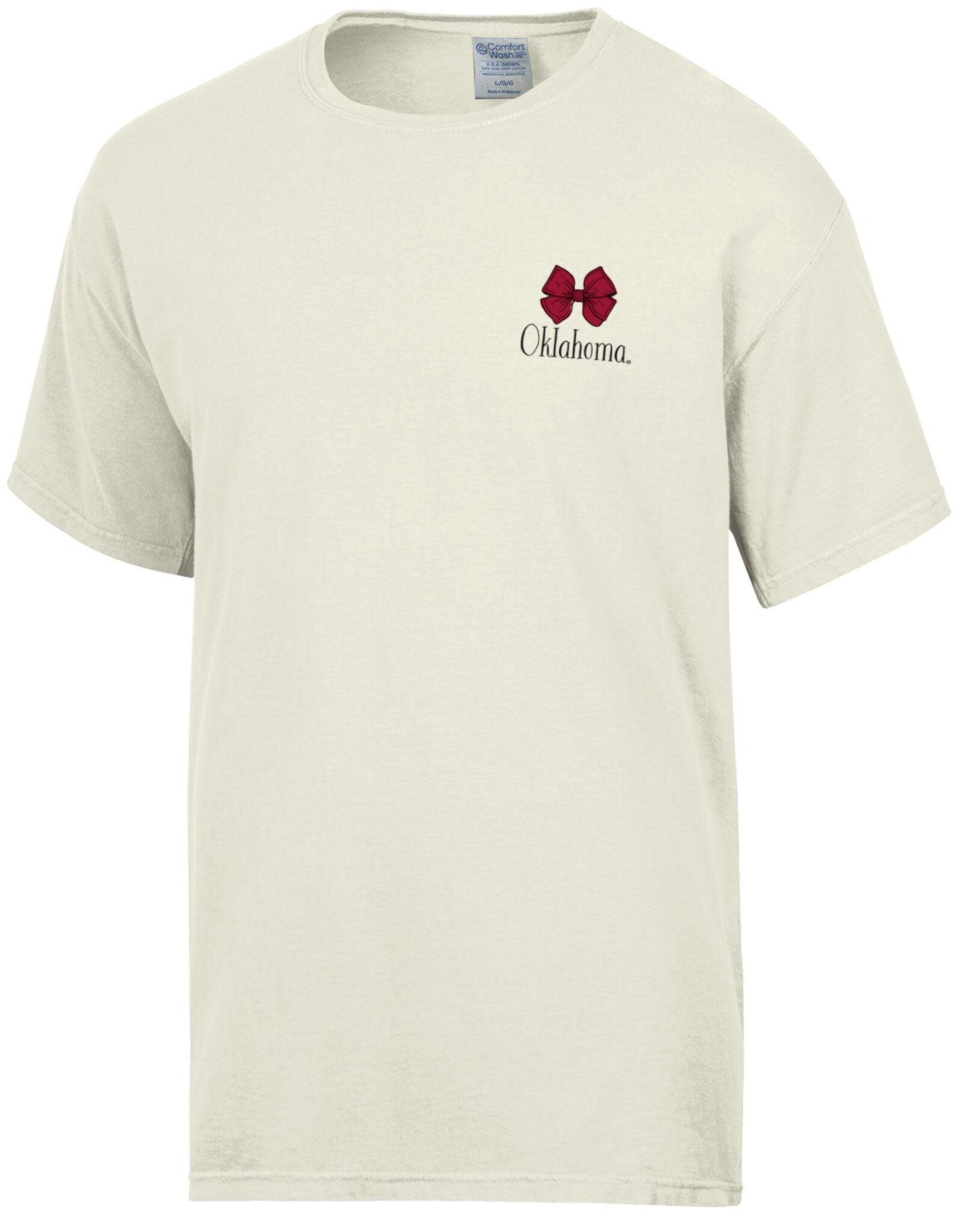 Comfort Wash Women's Bow Art Over Oklahoma Tee