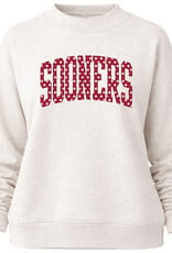 Camp David Monroe Oatmeal Heather Sooners Mock Neck