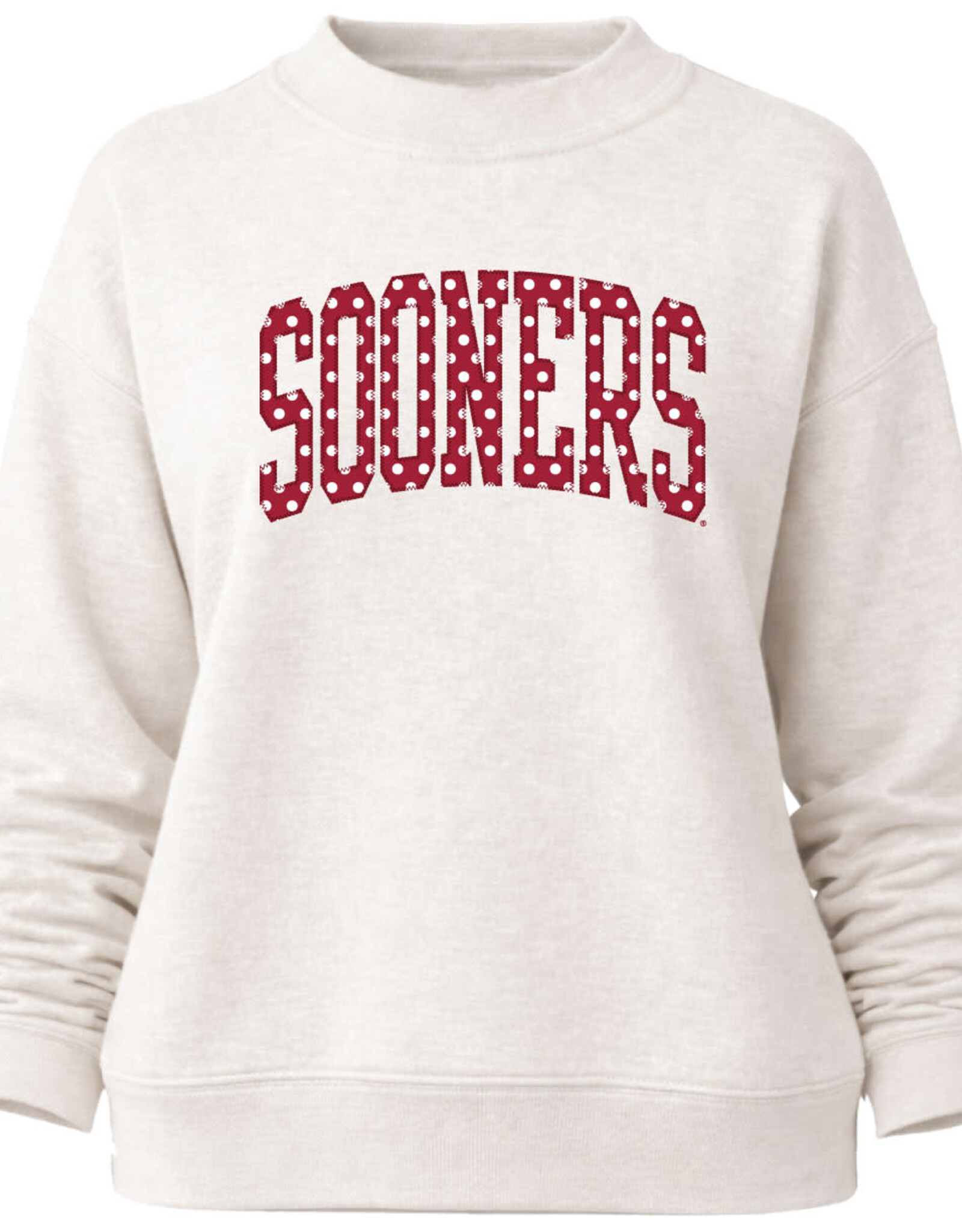 Camp David Monroe Oatmeal Heather Sooners Mock Neck