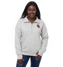 ZooZatz Women's Gray OU Quarter Zip