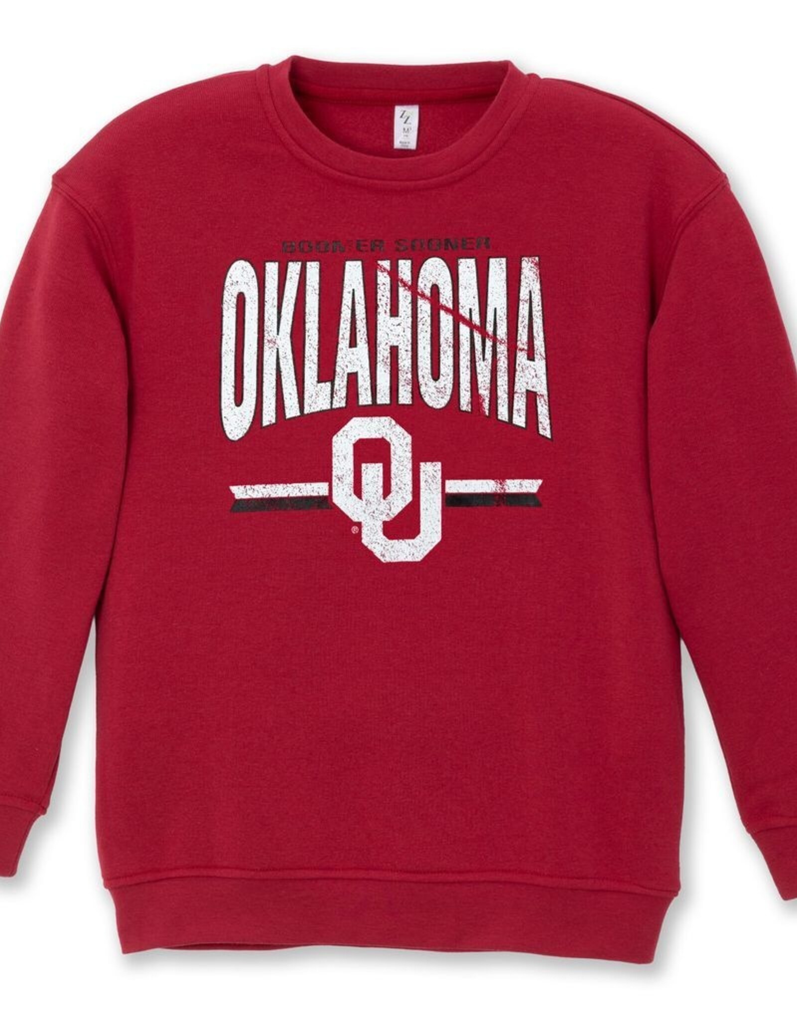 ZooZatz Youth Sooners Crimson Crew Neck Sweatshirt