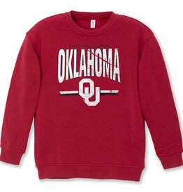 ZooZatz Youth Sooners Crimson Crew Neck Sweatshirt
