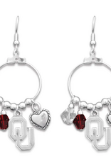 FTH FTH Oklahoma Sooners Haute Wire Earrings