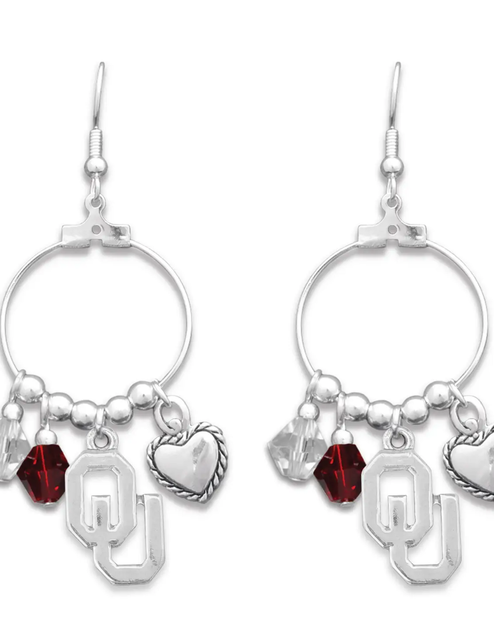 FTH FTH Oklahoma Sooners Haute Wire Earrings