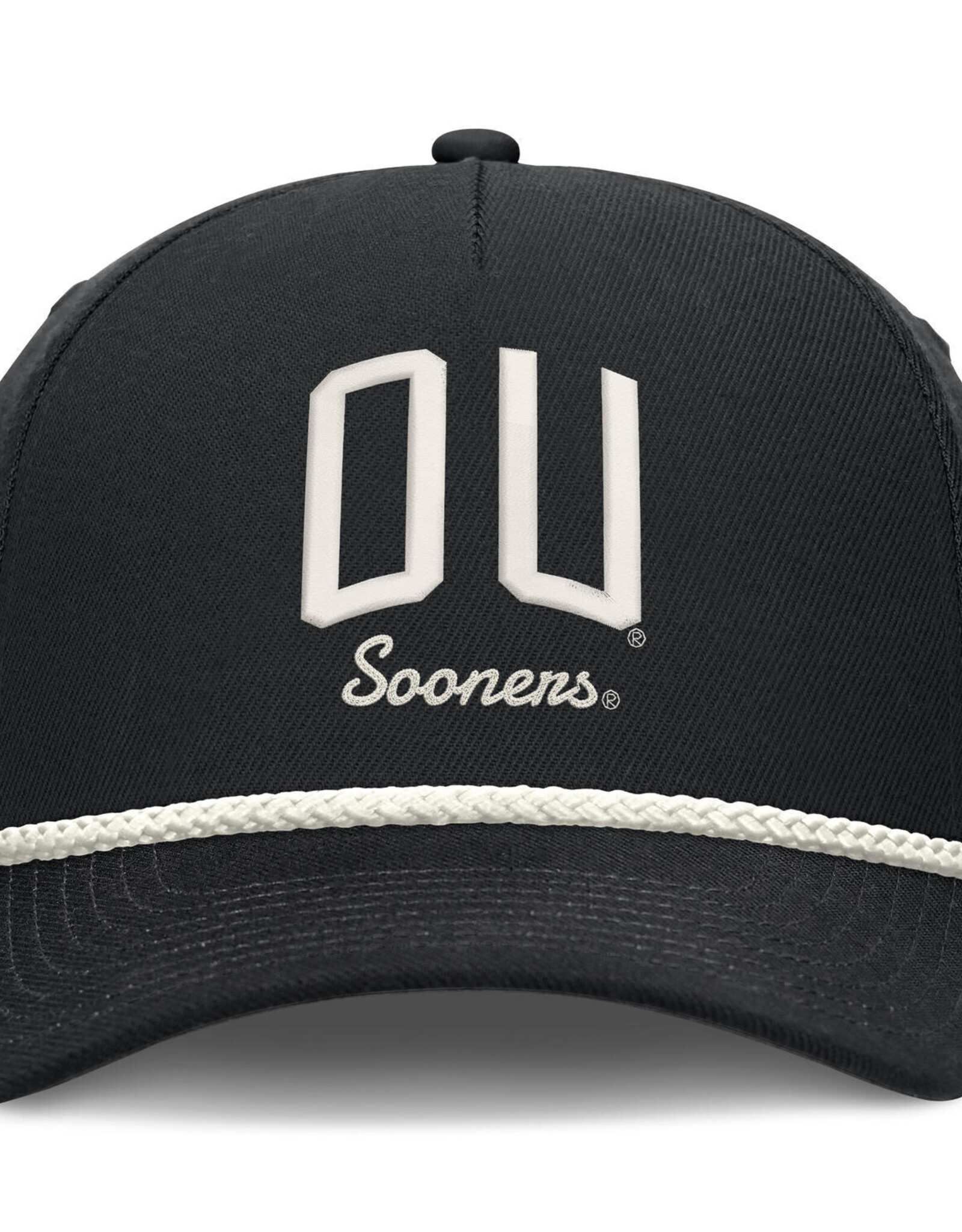 Nike Black/White OU Sooners Script Corded Rise Cap